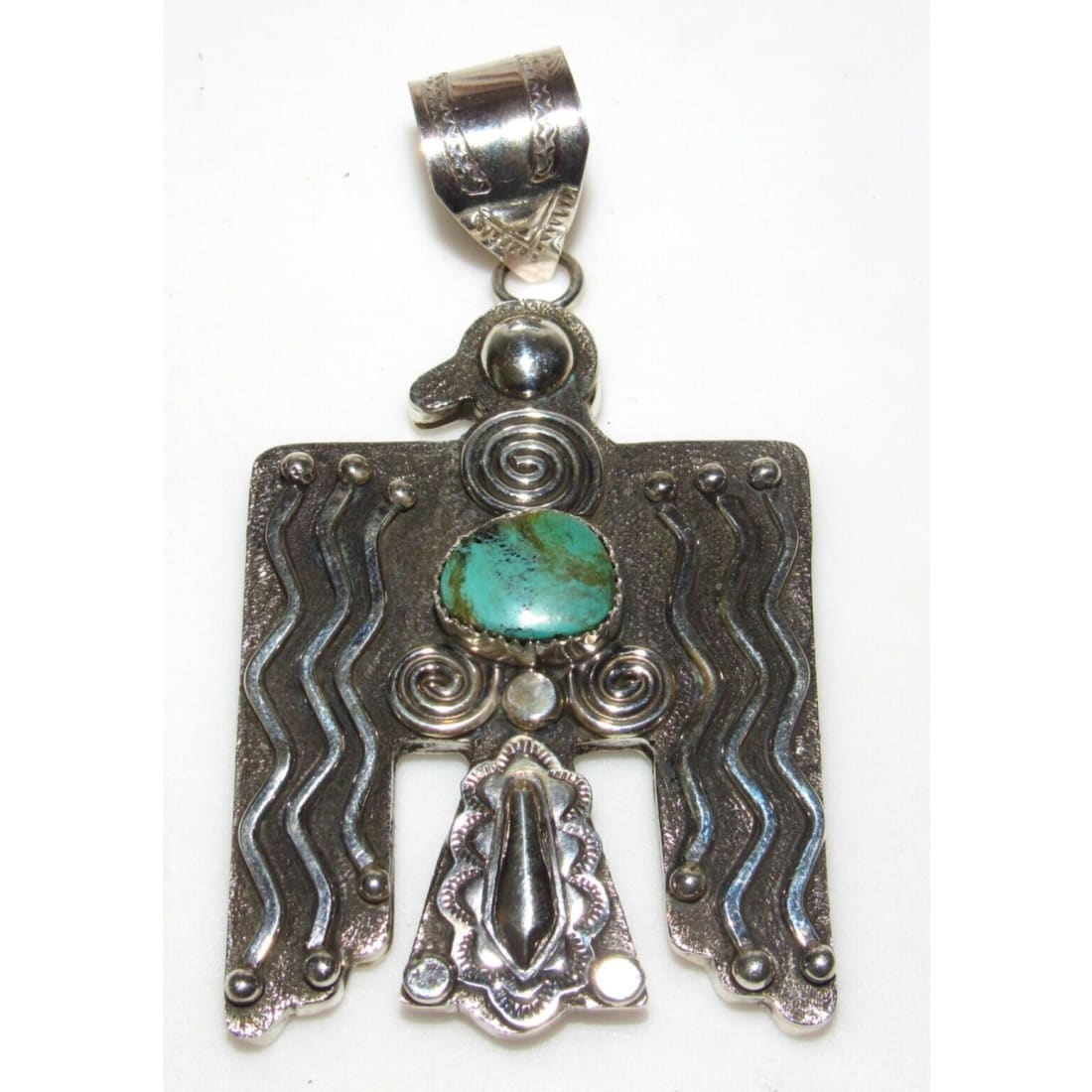 Massive Navajo Thunderbird Pendant Royston Turquoise