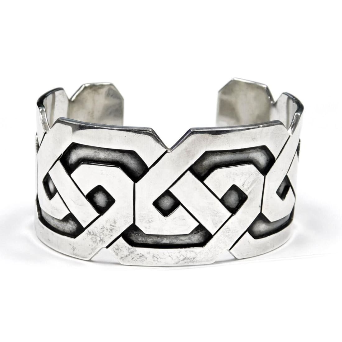 Massive Taxco Mexico Cuff Bracelets Sterling Silver 7.5