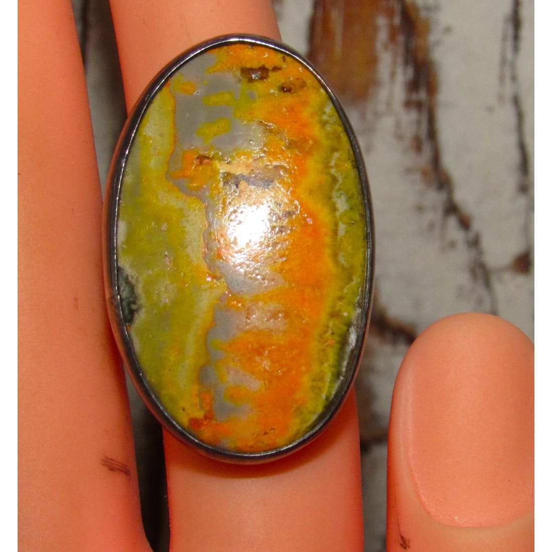 Native America Bumblebee Jasper Ring Sz 7 Jacob Troncosa