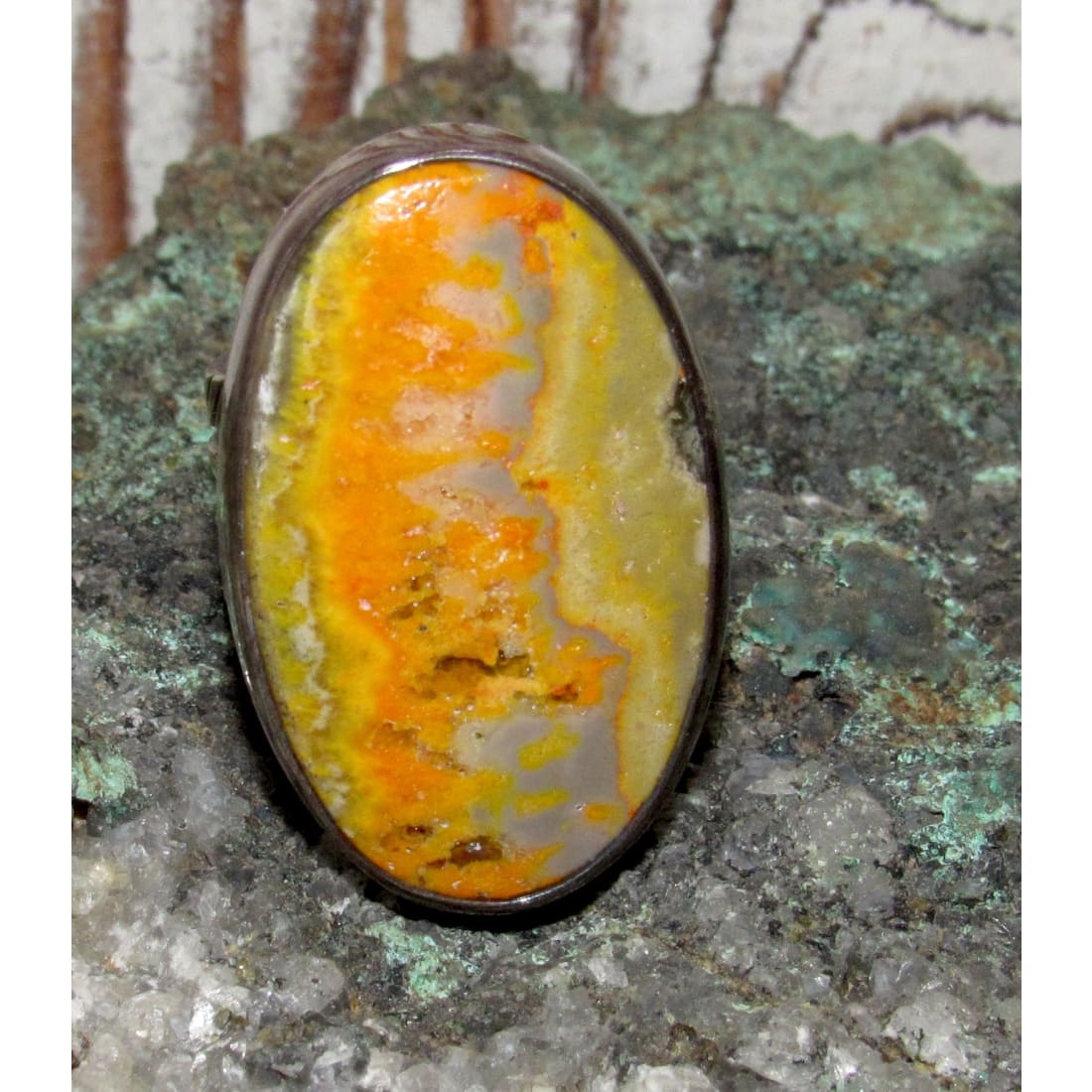 Native America Bumblebee Jasper Ring Sz 7 Jacob Troncosa