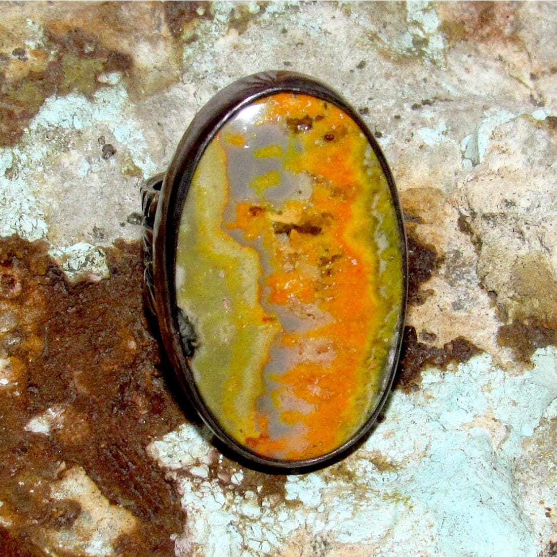 Native America Bumblebee Jasper Ring Sz 7 Jacob Troncosa