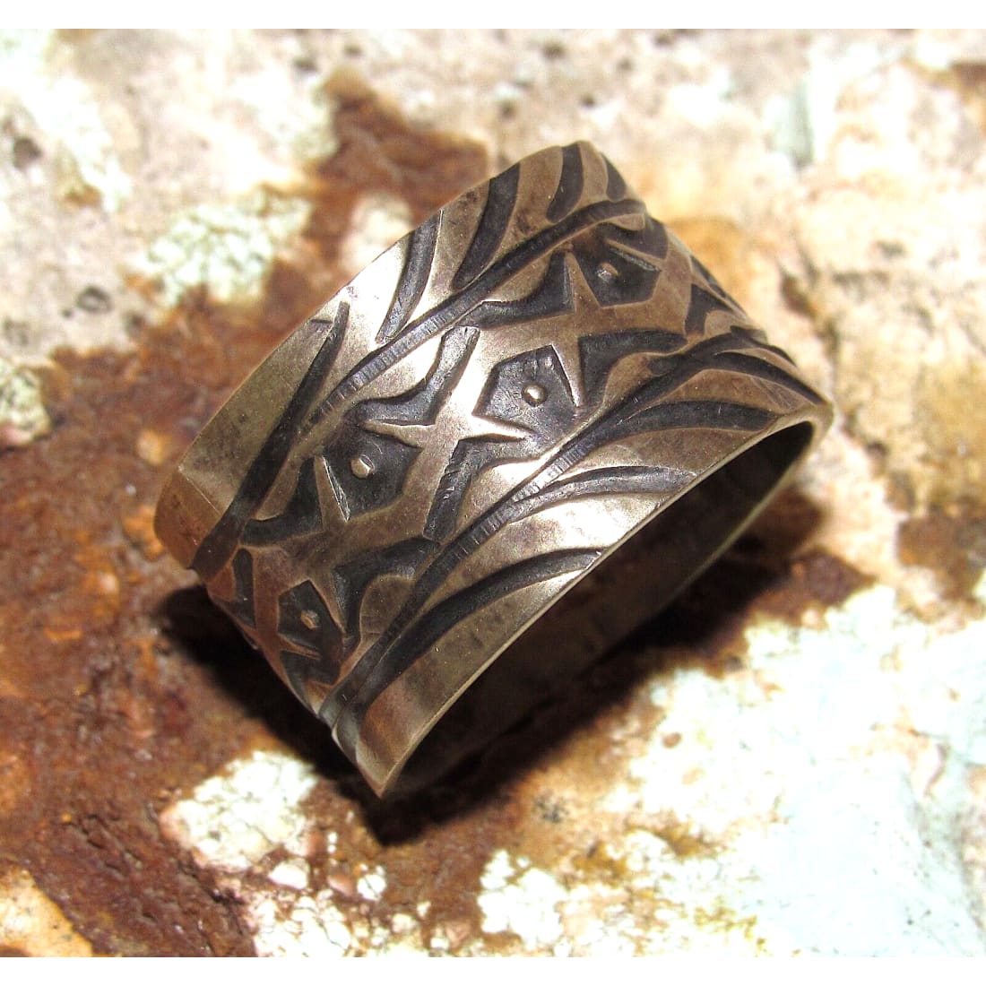 Native American Band Ring Sz 10 Sterling Silver Ingot Jacob