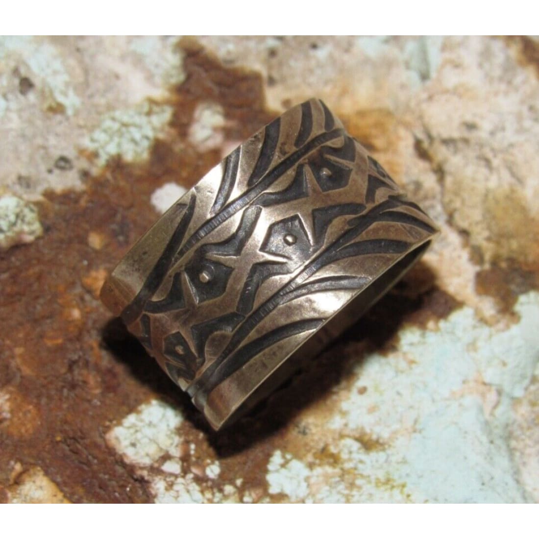 Native American Band Ring Sz 10 Sterling Silver Ingot Jacob