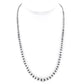 Native American Navajo pearls necklace sterling silver with polished round beads on display