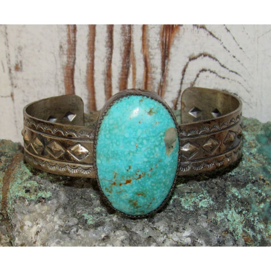 Native American Royston Cuff Bracelet Signed 7’’ Wrist