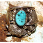 Navajo 3D Buffalo Ring Sz 10 Kingman Turquoise Sterling