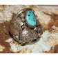 Navajo 3D Buffalo Ring Sz 10 Kingman Turquoise Sterling