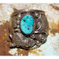 Navajo 3D Buffalo Ring Sz 10 Kingman Turquoise Sterling