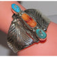 Navajo Adam Fierro Turquoise Spiny Oyster Sterling Cuff