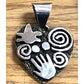Navajo Alex Sanchez Petroglyph Heart Pendant Sterling