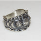 Navajo Band Ring Size 7 Sterling Silver Repousse Band Signed