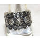 Navajo Band Ring Size 7 Sterling Silver Repousse Band Signed
