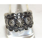 Navajo Band Ring Size 8 Sterling Silver Repousse Band Signed