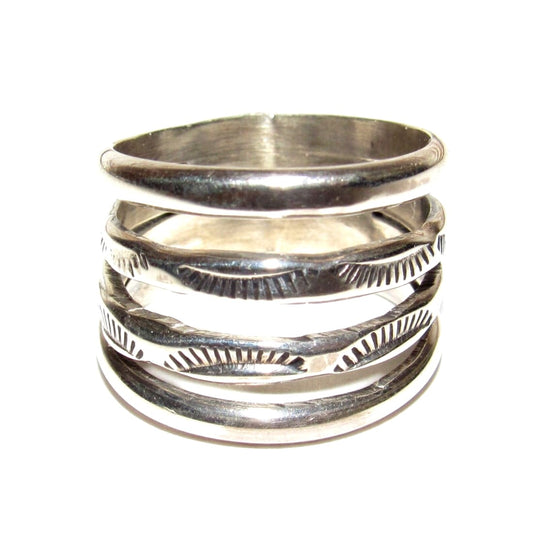 Navajo Band Stacker Ring Size 7 Sterling Silver Ingot Band