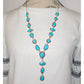 Navajo Blue Royston Turquoise Lariat Necklace Sterling
