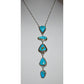 Navajo Blue Royston Turquoise Lariat Necklace Sterling