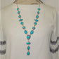 Navajo Blue Royston Turquoise Lariat Necklace Sterling