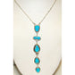 Navajo Blue Royston Turquoise Lariat Necklace Sterling