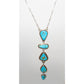 Navajo Blue Royston Turquoise Lariat Necklace Sterling