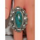 Native American Navajo Blue Royston turquoise sterling ring sz 7 with intricate silver detailing
