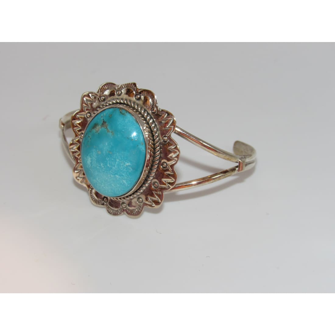 Navajo Blue Royston Turquoise Sterling Cuff Bracelet R