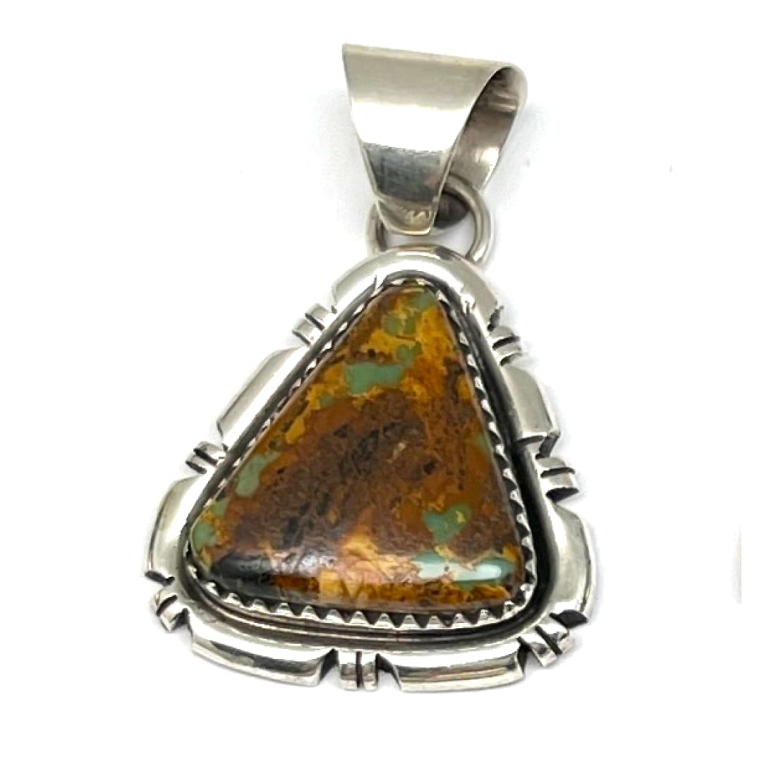 Navajo Boulder Royston Turquoise Sterling Silver Pendant R.