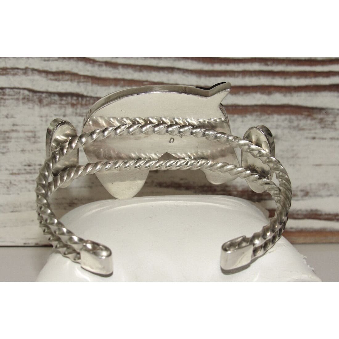 ONE OF A KIND NAVAJO CALVIN DESSON INLAY HORSE CUFF BRACELET