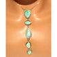 Navajo Carico Lake Turquoise Lariat Necklace Sterling