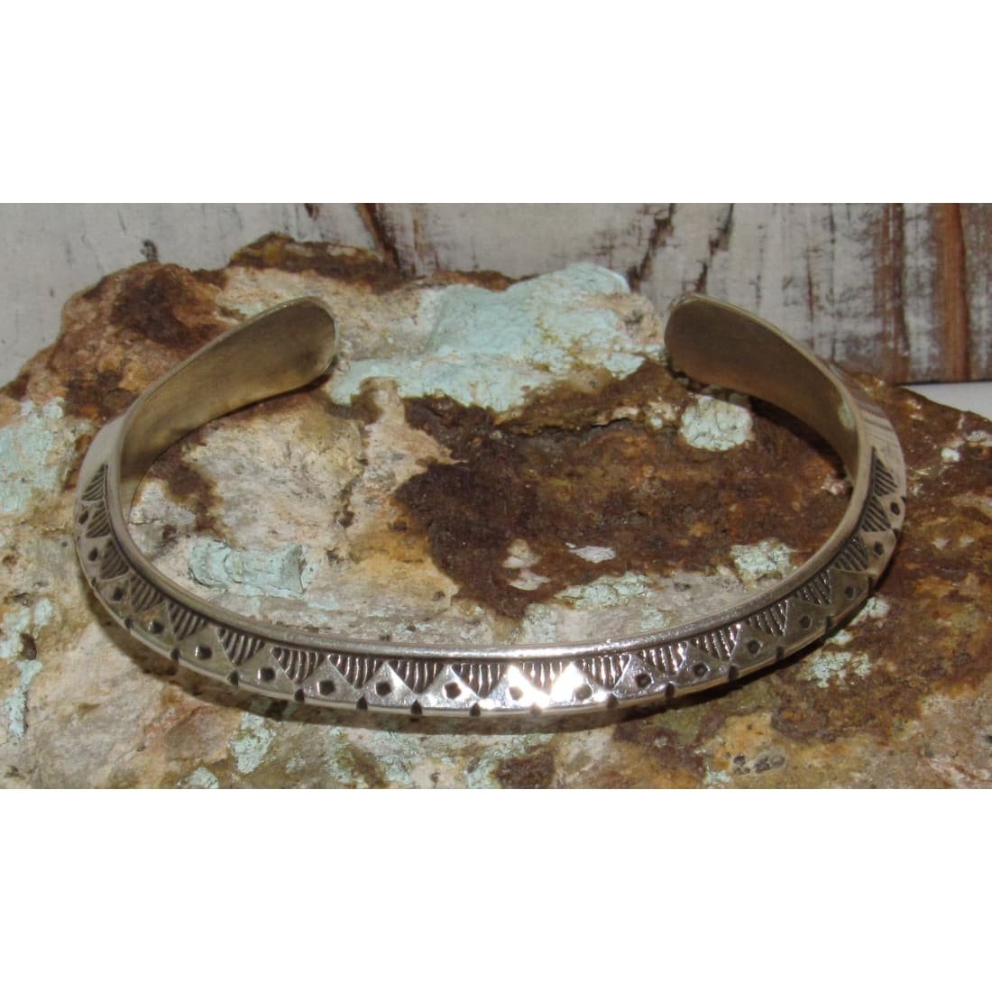 Navajo Carinated Hand Stamped Ingot Double Sided Cuff