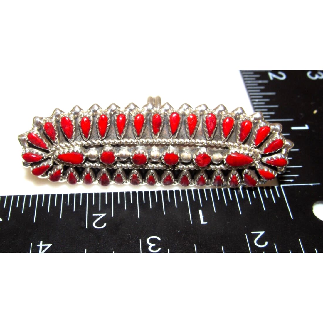 Huge Navajo Coral Cluster Statement Ring Sz 8 Sterling 