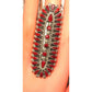 Huge Navajo Coral Cluster Statement Ring Sz 8 Sterling 