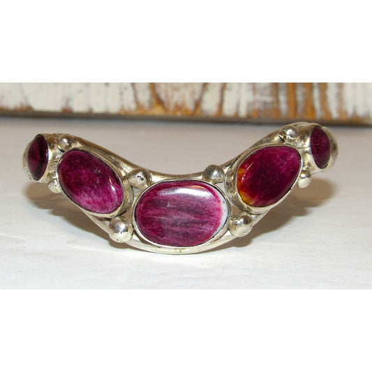 Navajo Davida Lister Purple Spiny Cuff Bracelet 925