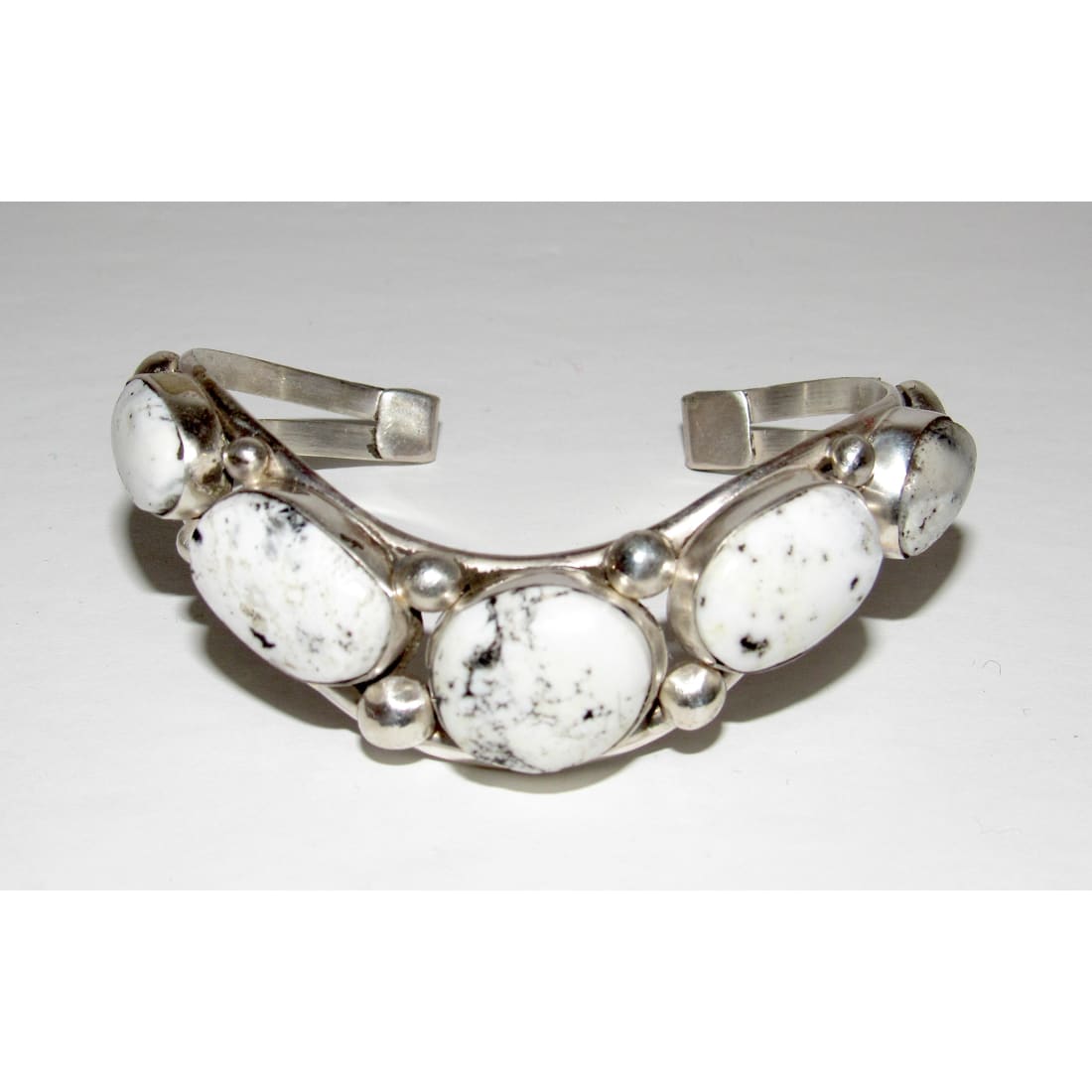 Navajo Davida Lister White Buffalo Cuff Bracelet 925