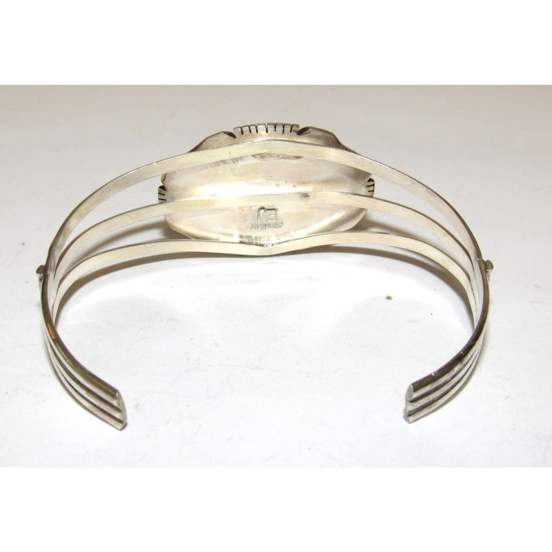 Navajo Dry Creek Turquoise Cuff Bracelet Sterling Silver E.