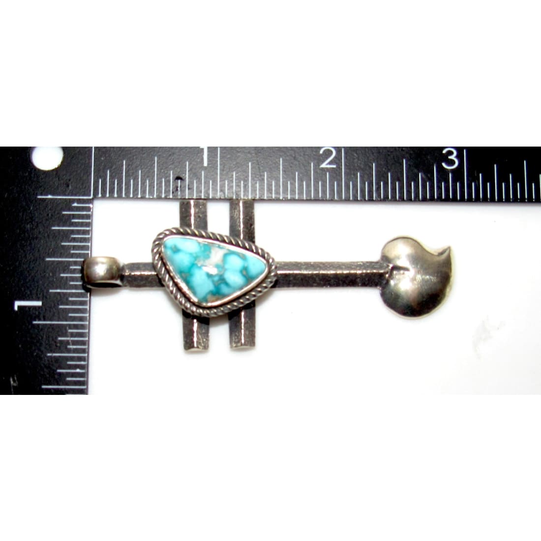 Navajo Dry Creek Turquoise Dragonfly Cross Pendant Tufa