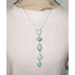 Navajo Dry Creek Turquoise Lariat Necklace Sterling Silver