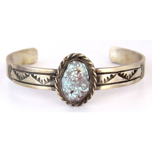 Navajo Dry Creek Turquoise Stacker Cuff Sterling Hand