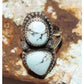 Navajo Dry Creek Turquoise Statement Ring Sz 7 Sterling