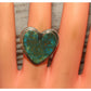 Navajo Emerald Turquoise Heart Ring Sz 6 Sterling Silver