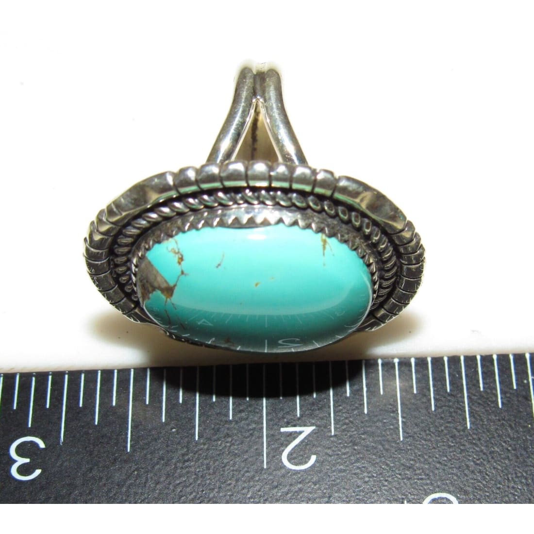 Navajo Gem Grade Royston Turquoise Ring Sz 9 Sterling Silver
