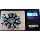 Navajo Golden Hills turquoise bar necklace with multiple turquoise stones on digital scale