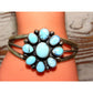 Navajo Golden Hills Turquoise Cluster Cuff Sterling Bracelet