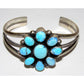 Navajo Golden Hills Turquoise Cluster Cuff Sterling Bracelet