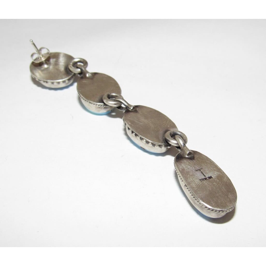 Navajo Golden Hills Turquoise Dangle Earrings Sterling