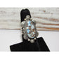 Navajo Golden Hills Turquoise Statement Ring Sz 5 Sterling