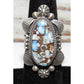 Navajo Golden Hills Turquoise Statement Ring Sz 5 Sterling
