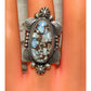 Navajo Golden Hills Turquoise Statement Ring Sz 5 Sterling
