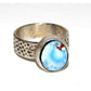 Navajo Golden Hills Turquoise Ring Sz 7.5 Sterling Silver