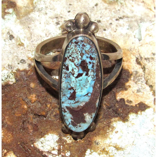 Navajo Golden Hills Turquoise Ring Sz 9 Sterling Silver S