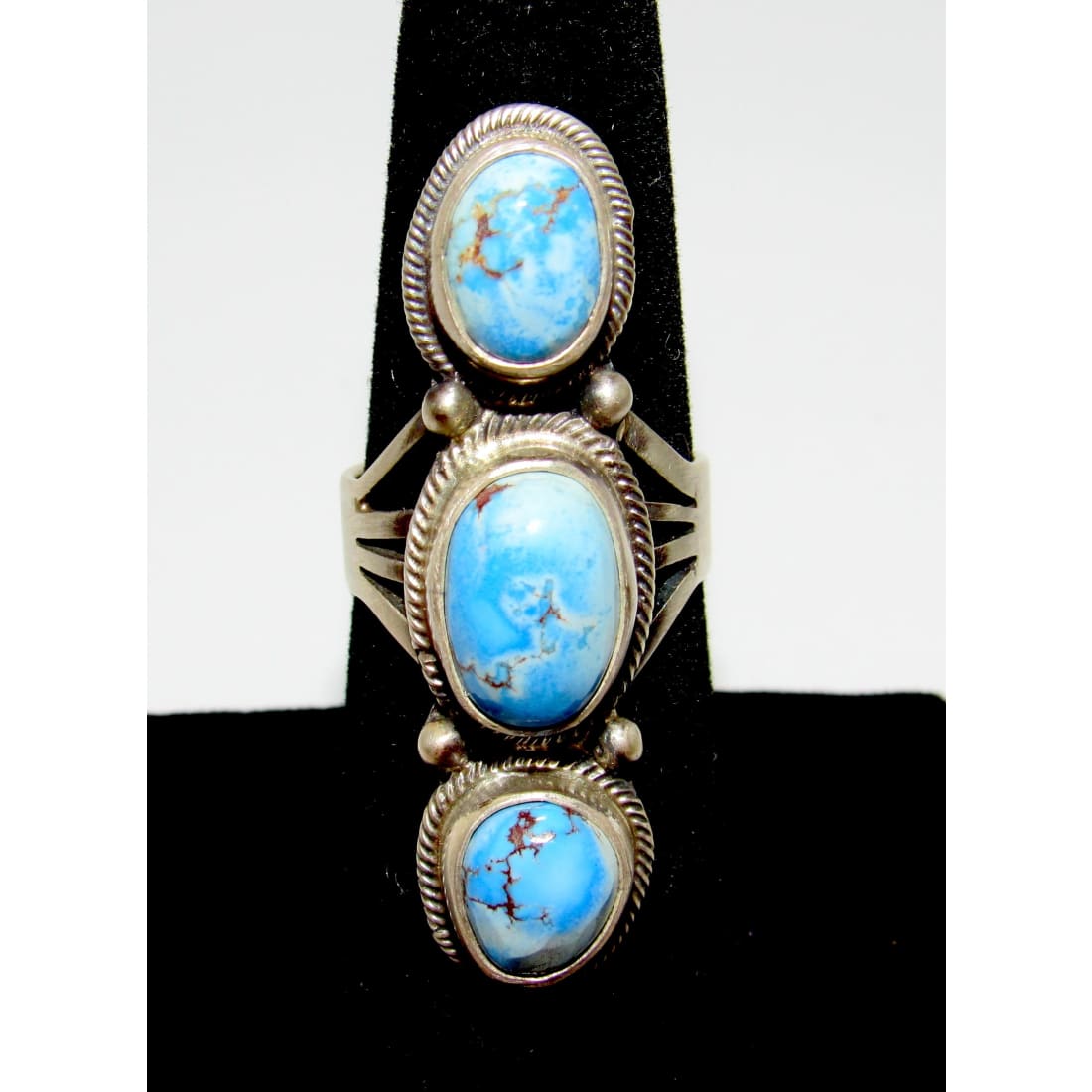 Navajo Golden Hills Turquoise Statement Ring Sz 6.5